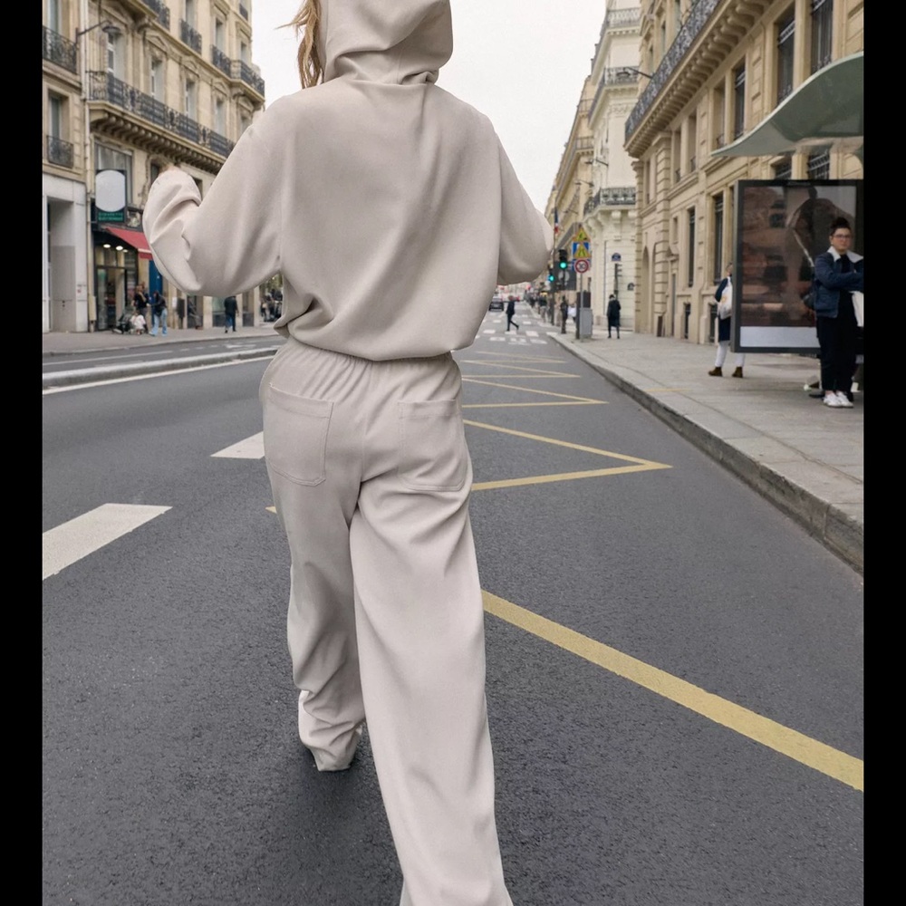 NWT Zara Off-White Women's Track Pants & Jogger Set - Picture 2 of 9